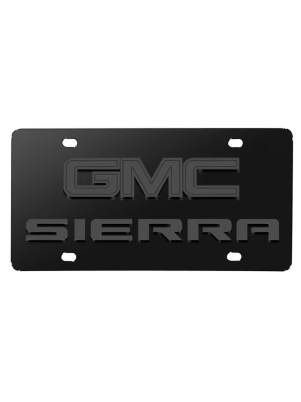 iPick Image for GMC Sierra 3D Dark Gray Dual Logo Black Stainless Steel License